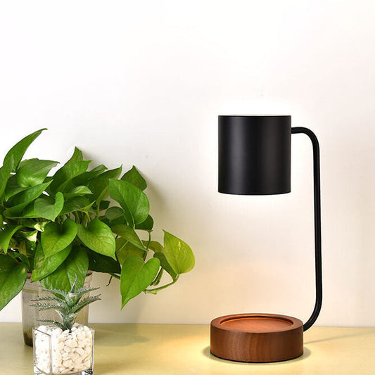 Moderne Houten Tafellamp met Kaarshouder