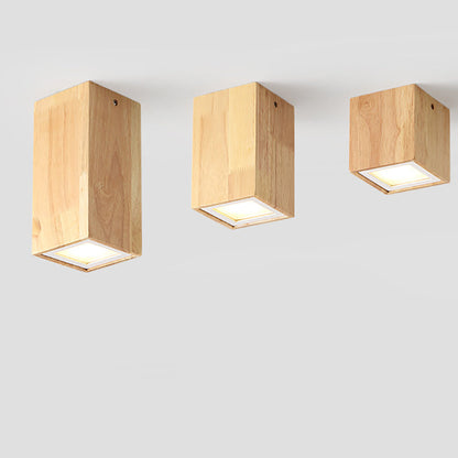 Moderne Houten LED Plafondlamp – Rubberwood & Acryl, 3 Formaten