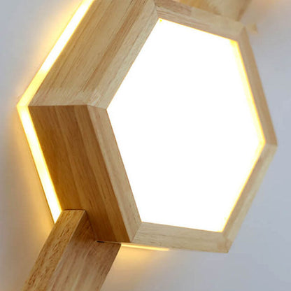 Moderne Houten Japandi LED Plafondlamp – 220V-240V – 1/2/3 Spots