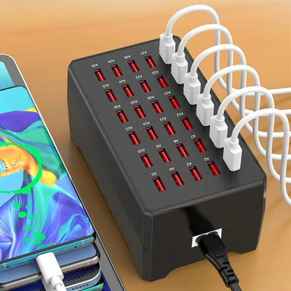 USB Oplaadstation – 30 Poorten voor Gelijktijdig Opladen