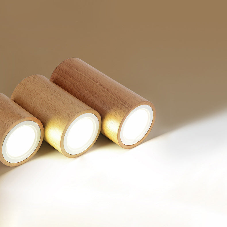 Moderne Houten LED Plafondlamp – Rubberwood & Acryl, 3 Formaten