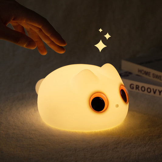 Lumio – Oranje Kat Nachtlampje Kind LED Slaaplamp Babykamer