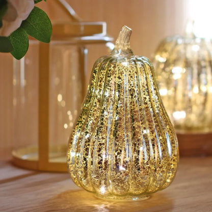 Handgeblazen Glazen Herfsverlichting– Met Timer en Warm Wit Licht
