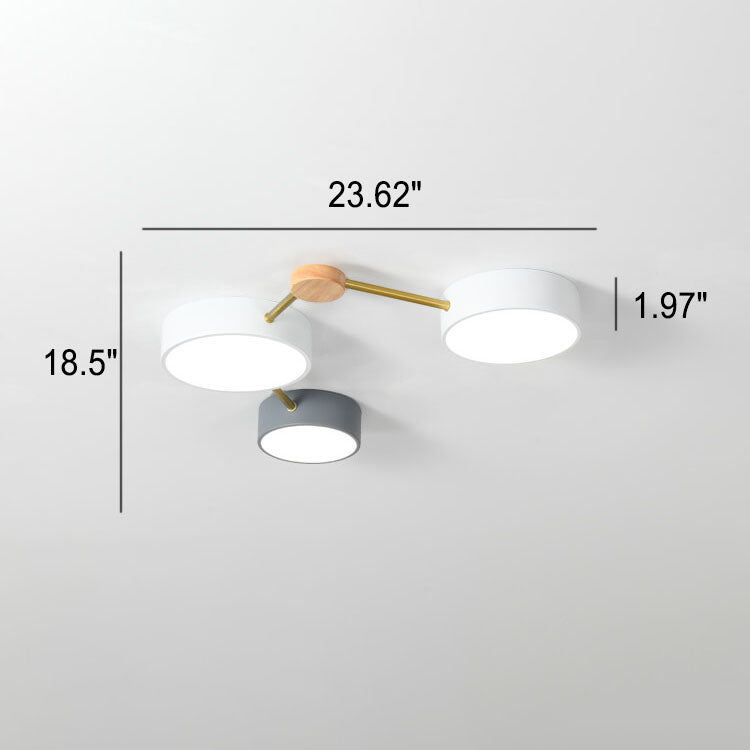 Moderne LED Plafondlamp met Hout en Acryl in een Strak Design