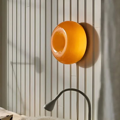 Lumio - Unieke Glazen Wandlamp met Oranje Cirkel Design
