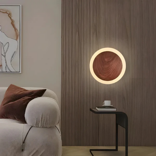 Lumio - Japandi Wandlamp met Hout en Geïntegreerde LED