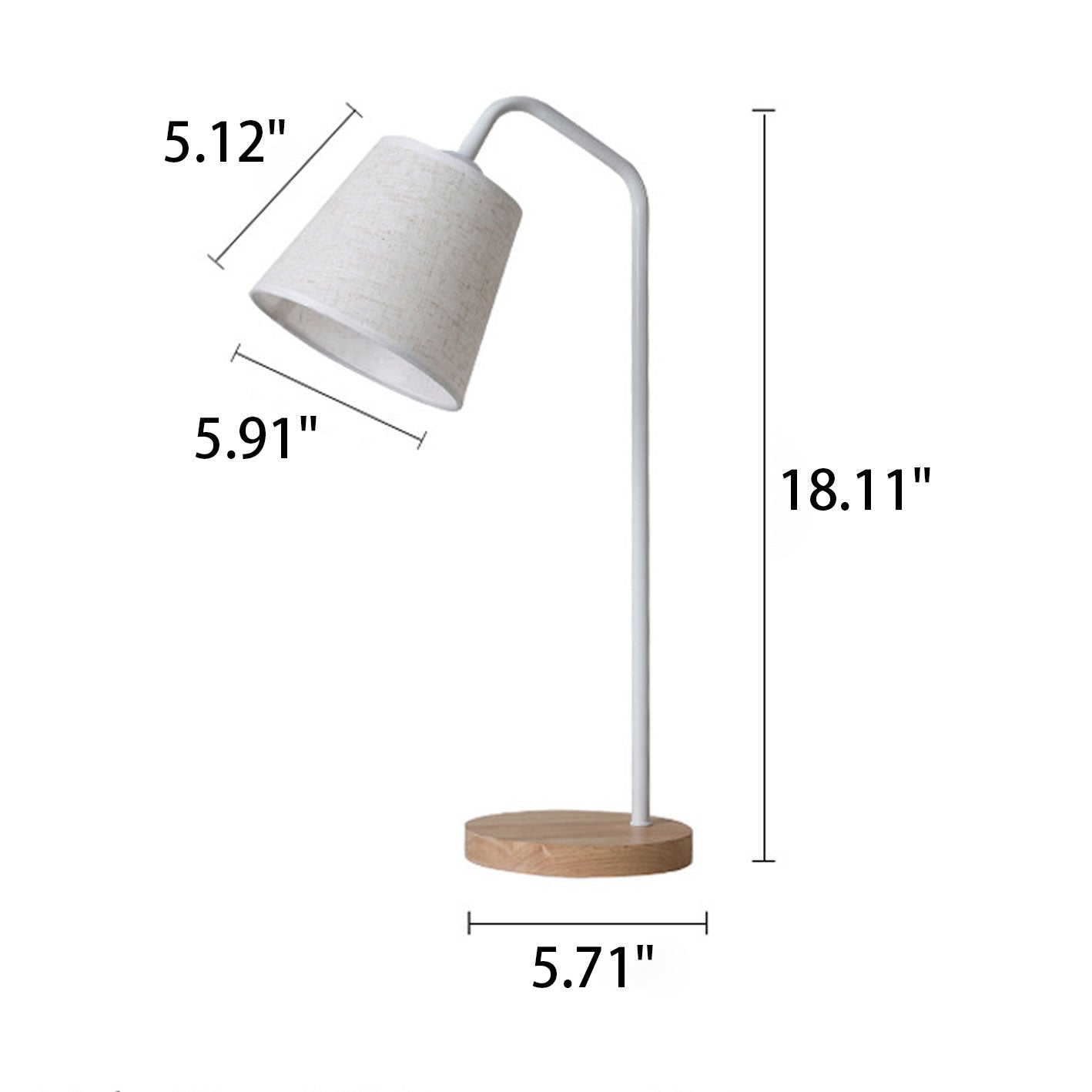 Moderne Tafellamp van Linnen, Metaal en Hout – Geïntegreerde LED met USB/Plug-In