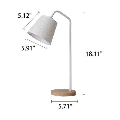 Moderne Tafellamp van Linnen, Metaal en Hout – Geïntegreerde LED met USB/Plug-In