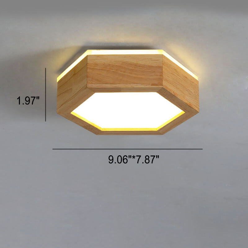 Moderne Houten Japandi LED Plafondlamp – 220V-240V – 1/2/3 Spots