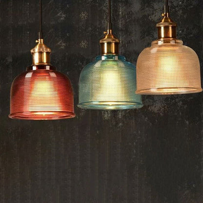 Moderne Glazen Hanglamp – Rood, Amber of Blauw