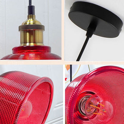 Moderne Glazen Hanglamp – Rood, Amber of Blauw