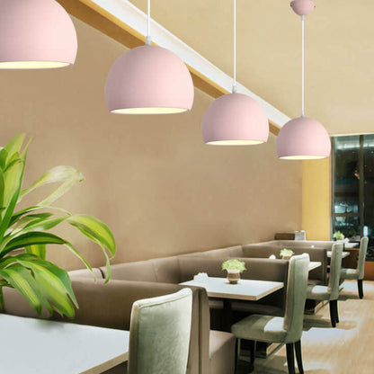 Moderne Aluminium Hanglamp – Zwart, Wit, Geel, Blauw, Roze, Rood, Groen, Grijs – E26