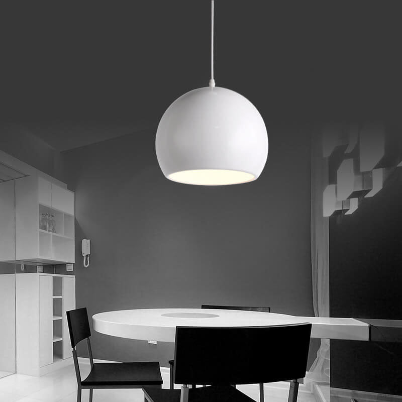 Moderne Aluminium Hanglamp – Zwart, Wit, Geel, Blauw, Roze, Rood, Groen, Grijs – E26