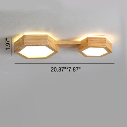 Moderne Houten Japandi LED Plafondlamp – 220V-240V – 1/2/3 Spots