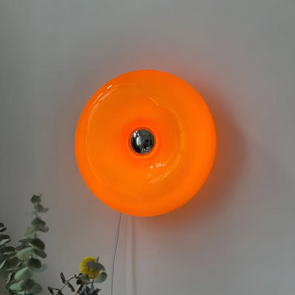 Lumio - Unieke Glazen Wandlamp met Oranje Cirkel Design
