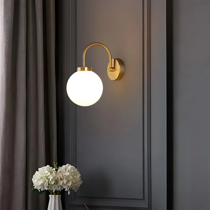 Lumio - Vintage Wandlamp met Glazen Bol en Warme LED Verlichting