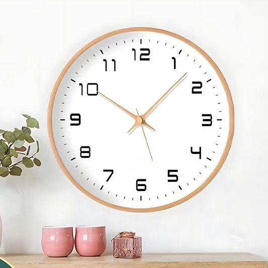 Lumio – Houten Wandklok Geruisloos Quartz Design Ø25/Ø30 cm