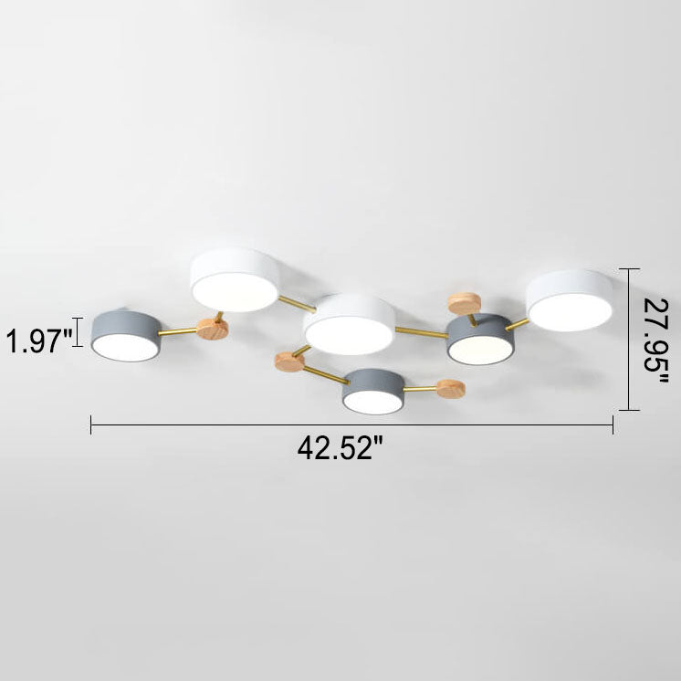 Moderne LED Plafondlamp met Hout en Acryl in een Strak Design