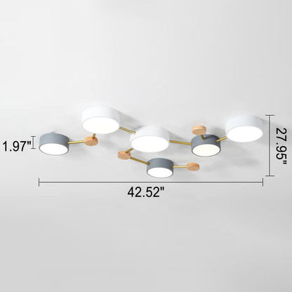 Moderne LED Plafondlamp met Hout en Acryl in een Strak Design