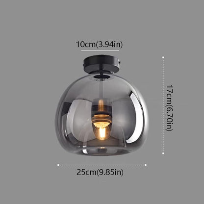 Vörre - Retro Koperen Glas Plafondlamp