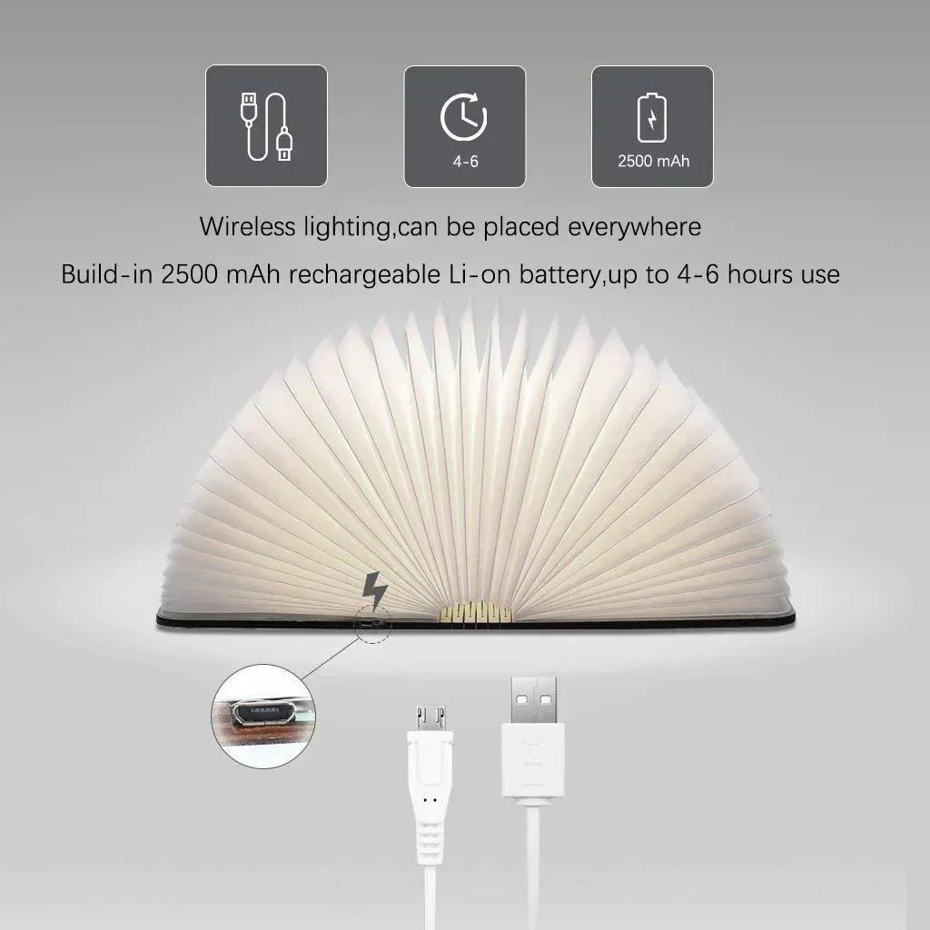 Booky – LED Oplaadbare Tafellamp in Boekvorm