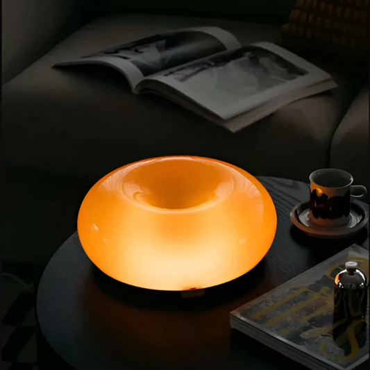 Lumio - Unieke Glazen Wandlamp met Oranje Cirkel Design