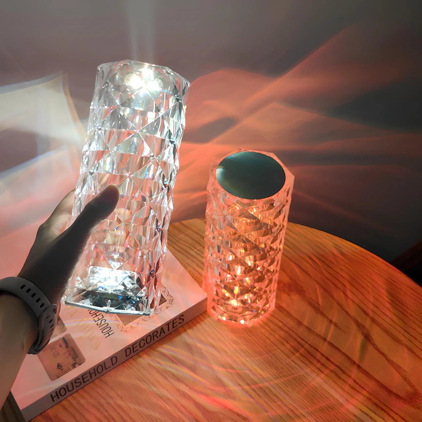 Baso – Sparkling Crystal Touch Tafellamp met Afstandsbediening & 16 Kleuren