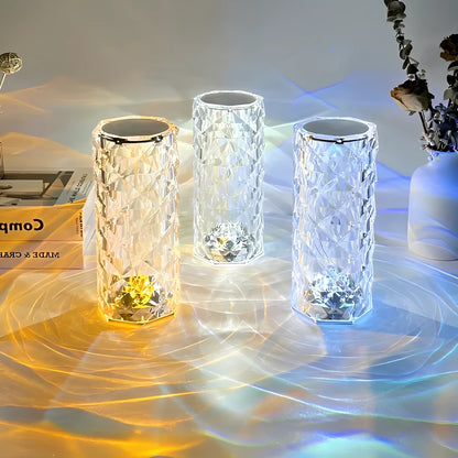Baso – Sparkling Crystal Touch Tafellamp met Afstandsbediening & 16 Kleuren