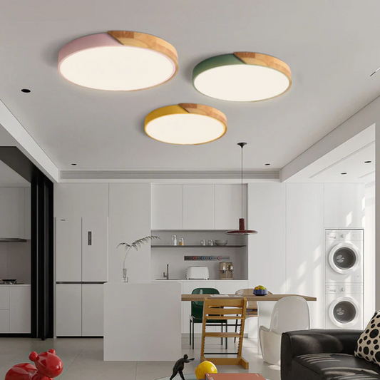 Jens – LED Plafondlamp met Scandinavisch Design van Hout & Acryl