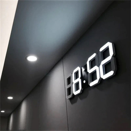 Lumio – Futuristische LED Wandklok met 3D Digitale Weergave