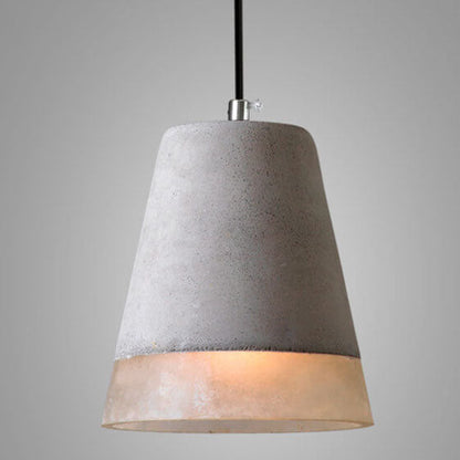 Industriële Hanglamp van Cement en Metaal – Grijs met Verstelbare Hoogte