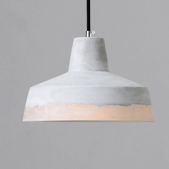 Industriële Hanglamp van Cement en Metaal – Grijs met Verstelbare Hoogte