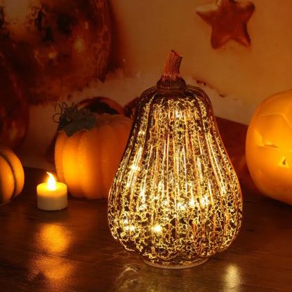 Handgeblazen Glazen Herfsverlichting– Met Timer en Warm Wit Licht