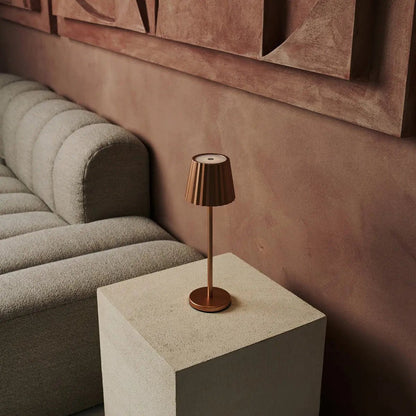 Lumio - Koperen elegante tafellamp oplaadbaar met touch‑dimmer