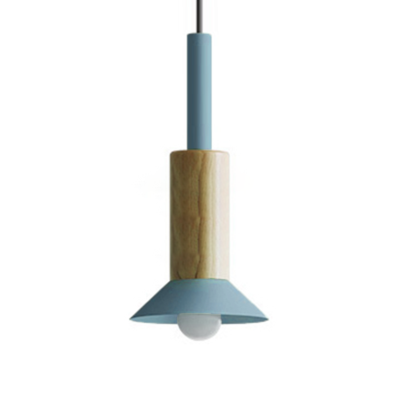Scandinavische Houten Hanglamp – Roze / Geel / Groen – E26 Fitting