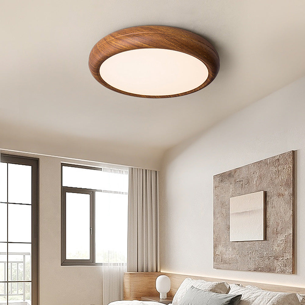 Lelö - Stijlvolle Scandinavische Plafondlamp met LED en Houtaccent