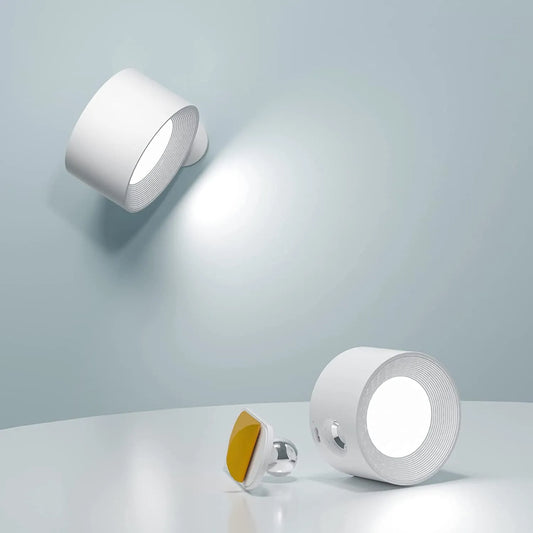 Lumio - Scandinavische draadloze wandlamp met 360° rotatie en dimfunctie