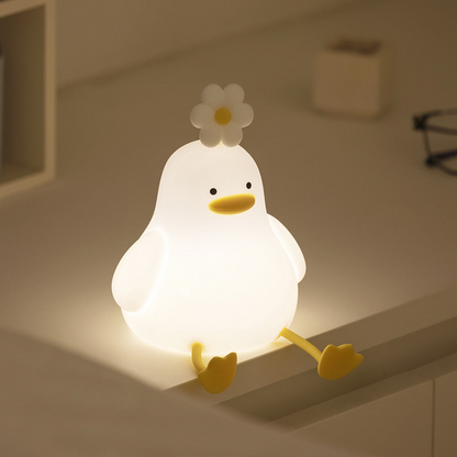 Lumio – Schattige Eendje Nachtlamp van Zacht Siliconen met USB-Oplaadfunctie