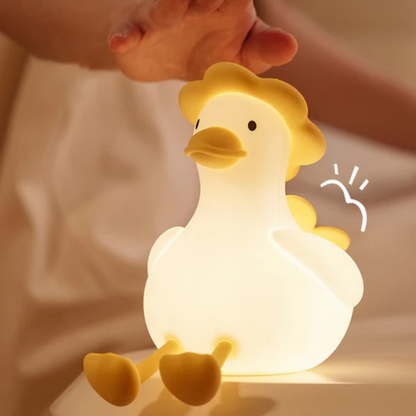 Lumio – Schattige Eendje Nachtlamp van Zacht Siliconen met USB-Oplaadfunctie