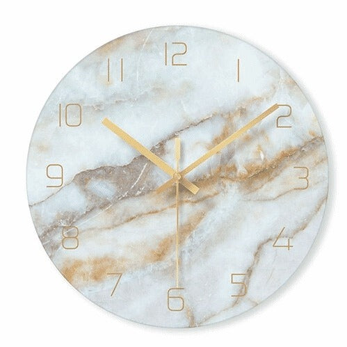 Luxe Marmerlook Wandklok (30 cm)