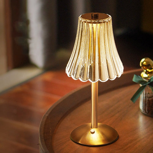 Lumio - Gouden kristallen draadloze tafellamp met touch-dimming