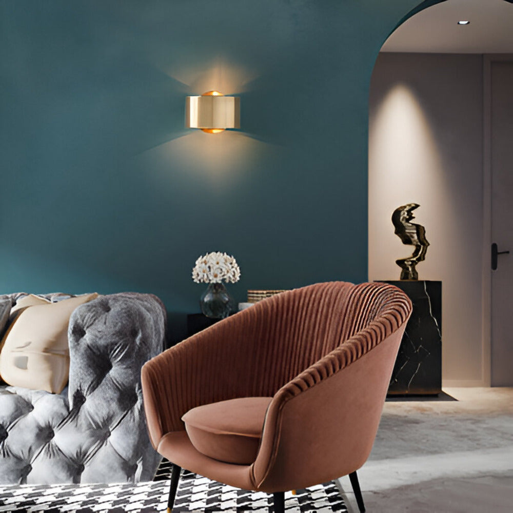 Lumio - Gouden Wandlamp met Modern Scandinavisch Trommelontwerp