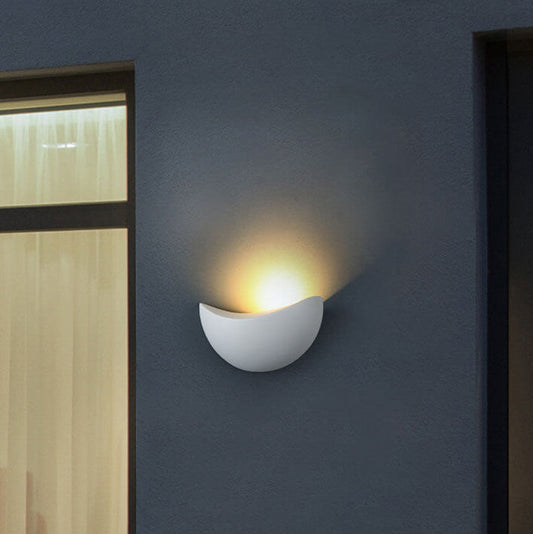 Lumio - Minimalistische halfronde LED-wandlamp van aluminium in wit en goud