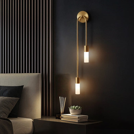 Lumio - Moderne LED wandlamp met gouden afwerking en 2 lichtpunten