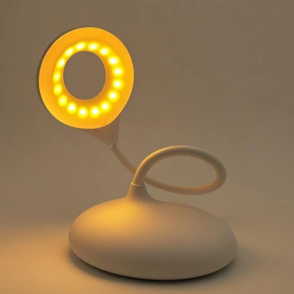 Lumio – Blauwvrij Amber Nachtlampje met Flexibele Zwanenhals en USB-Oplaadfunctie