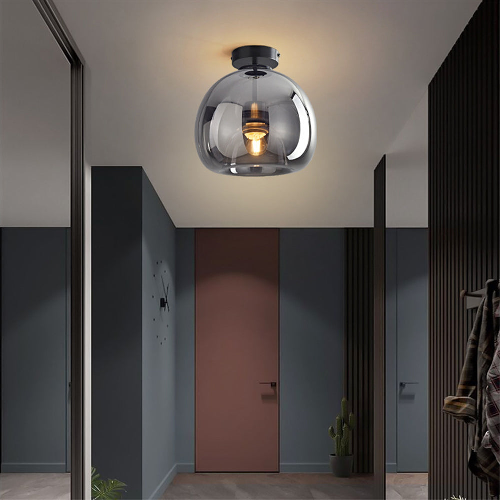 Vörre - Retro Koperen Glas Plafondlamp