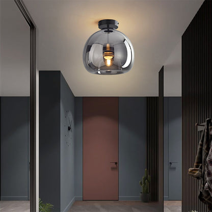 Vörre - Retro Koperen Glas Plafondlamp