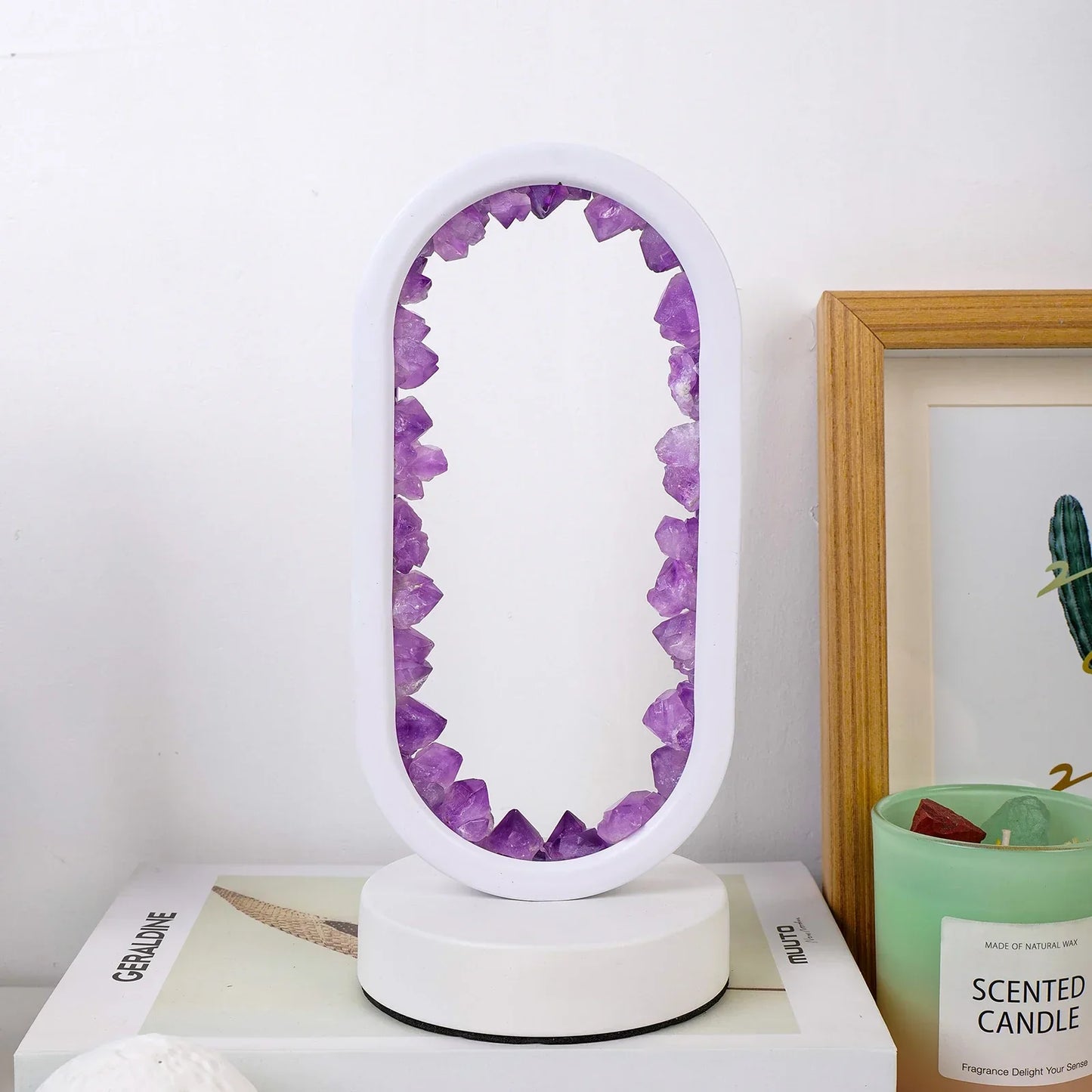 Lagom – Amethist Sereniteit Lamp met Natuurlijke Kristallen