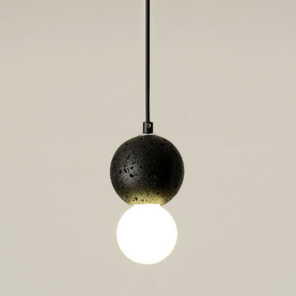 Stenen Japandi Hanglamp – Zwart/Roze/Grijs – E14 Fitting