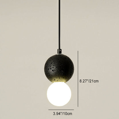 Stenen Japandi Hanglamp – Zwart/Roze/Grijs – E14 Fitting